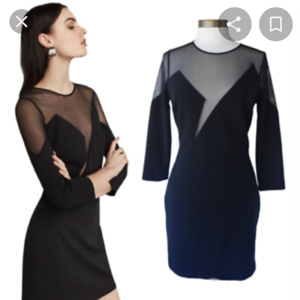 NEW WOMEN BCBG MAX AZRIA Edesa Sheer Neck Dress